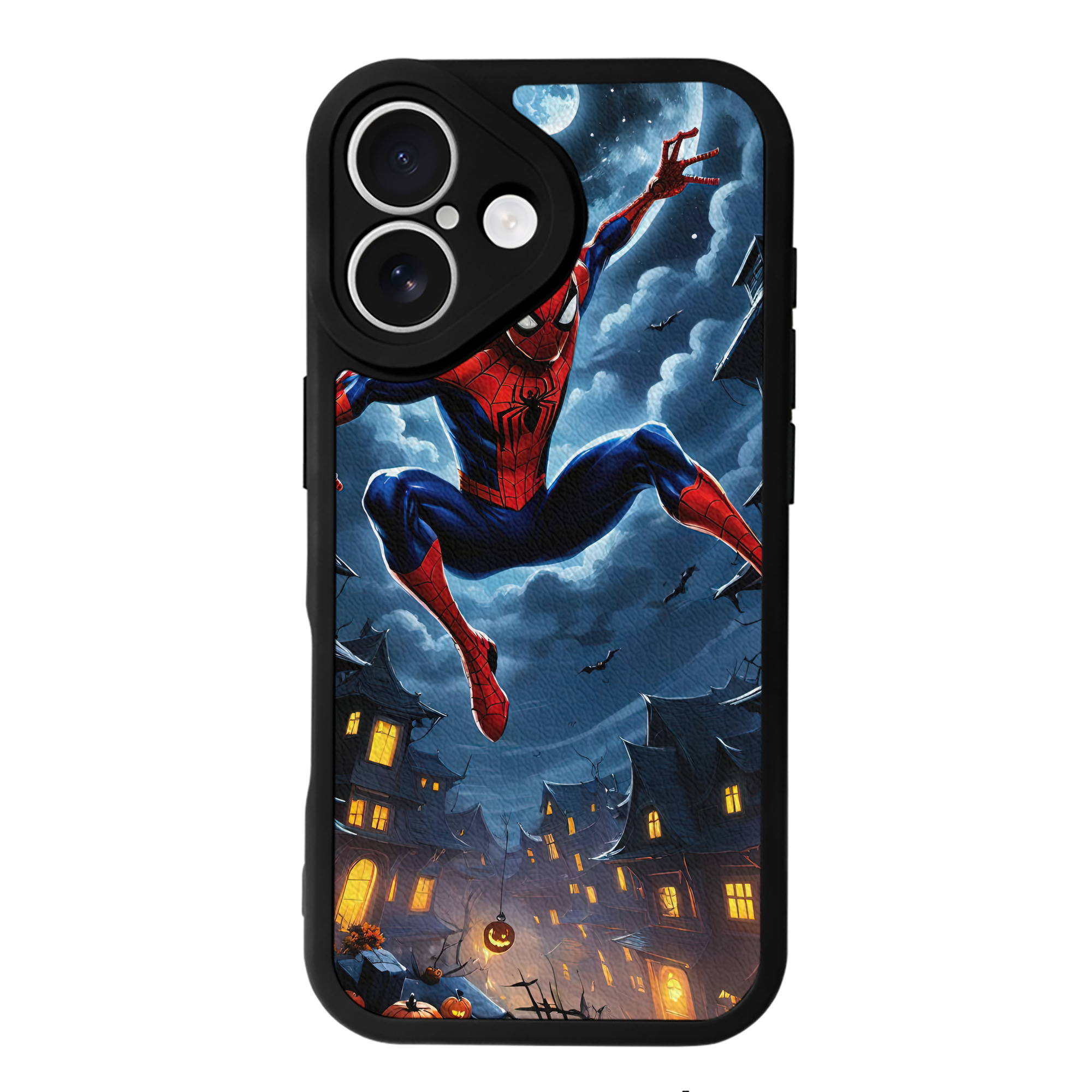 Spider Man スパイダーマン 【iPhone 16シリーズ対応】シリコンスマホケース（レザー調） 材質：シリコン